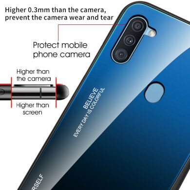 Защитный чехол Deexe Gradient Color для Samsung Galaxy A11 (A115) - Cyan / Blue