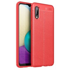 Захисний чохол Deexe Leather Cover для Samsung Galaxy A02 (A022) - Red