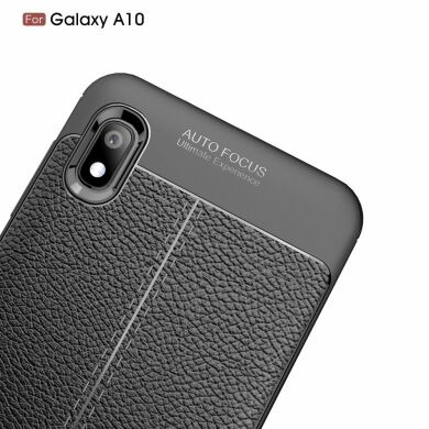 Защитный чехол Deexe Leather Cover для Samsung Galaxy A10 (A105) - Black