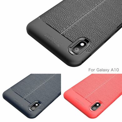 Защитный чехол Deexe Leather Cover для Samsung Galaxy A10 (A105) - Dark Blue