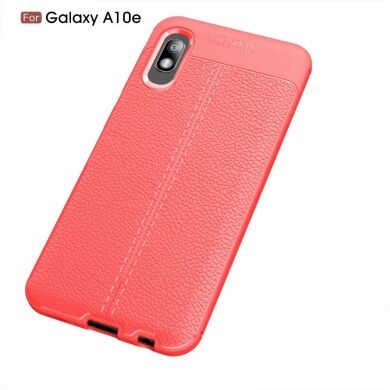Защитный чехол Deexe Leather Cover для Samsung Galaxy A10e - Red