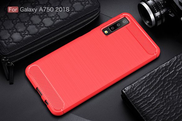 Защитный чехол UniCase Carbon для Samsung Galaxy A7 2018 (A750) - Red
