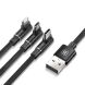 Кабель Baseus MVP 3 in 1 Mobile Game USB to Lightning + Micro + Type-C (3.5A, 1.2m) CAMLT-WZ01 - Black. Фото 2 из 9