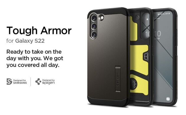 Защитный чехол Spigen (SGP) Tough Armor для Samsung Galaxy S22 (S901) - Black