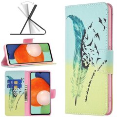 Чехол-книжка Deexe Color Wallet для Samsung Galaxy A13 (А135) - Feather and Birds