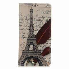 Чехол Deexe Life Style Wallet для Samsung Galaxy A10 (A105) - Eiffel Tower and Characters