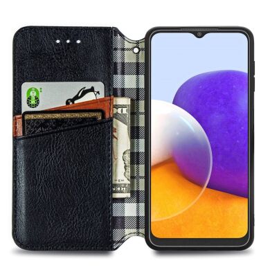 Чехол Deexe Rhombus Wallet для Samsung Galaxy A22 (A225) / M22 (M225) - Black