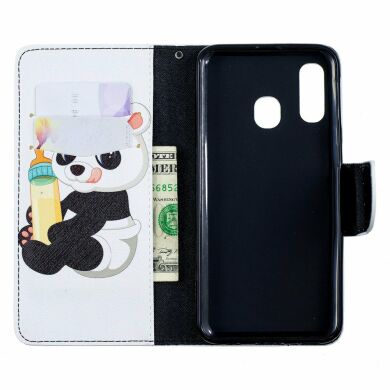 Чехол-книжка Deexe Color Wallet для Samsung Galaxy A40 (А405) - Panda Holding a Bottle