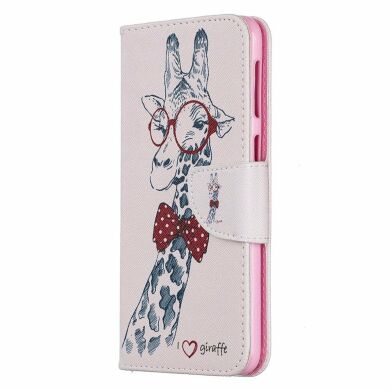 Чехол-книжка Deexe Color Wallet для Samsung Galaxy M30 (M305) / A40s (A407) - Giraffe Wearing Glasses