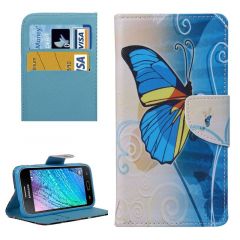 Deexe Cute Pattern! Чехол для Samsung Galaxy J2 (J200) - Blue Butterfly