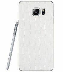 Кожаная наклейка Glueskin для Samsung Galaxy Note 5 - White Alligator