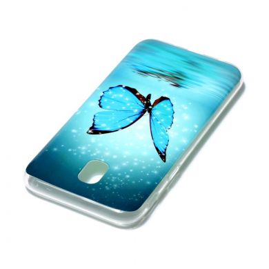Силиконовый (TPU) чехол Deexe LumiCase для Samsung Galaxy J3 2017 (J330) - Blue Butterfly