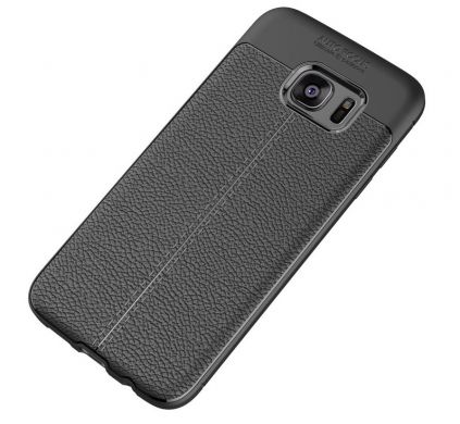 Защитный чехол Deexe Leather Cover для Samsung Galaxy S7 edge (G935) - Black