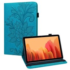 Защитный чехол Deexe Flower Print для Samsung Galaxy Tab A7 10.4 (2020) - Blue