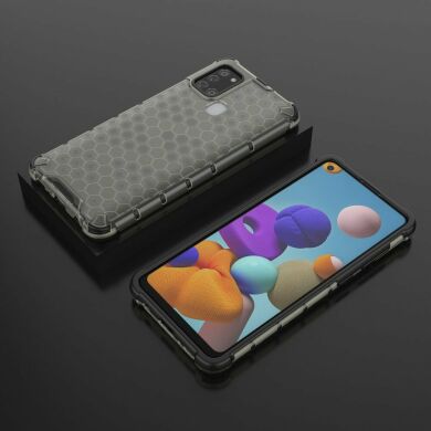 Защитный чехол Deexe Honeycomb Series для Samsung Galaxy A21s (A217) - Black