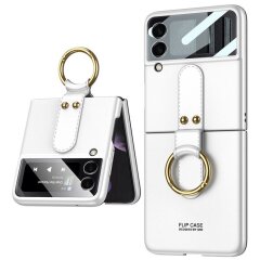 Защитный чехол GKK Ring Holder для Samsung Galaxy Flip 4 - White