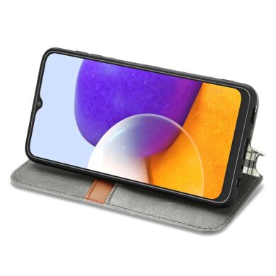 Чохол Deexe Rhombus Wallet для Samsung Galaxy A22 (A225) / M22 (M225) - Grey