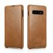 Кожаный чехол ICARER Slim Flip для Samsung Galaxy S10 Plus (G975) - Brown. Фото 1 из 15