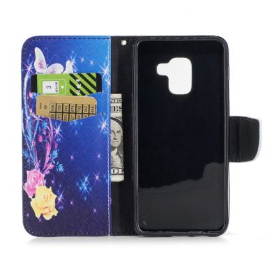 Чехол-книжка Deexe Color Wallet для Samsung Galaxy A8 2018 (A530) - Butterfly in Flowers