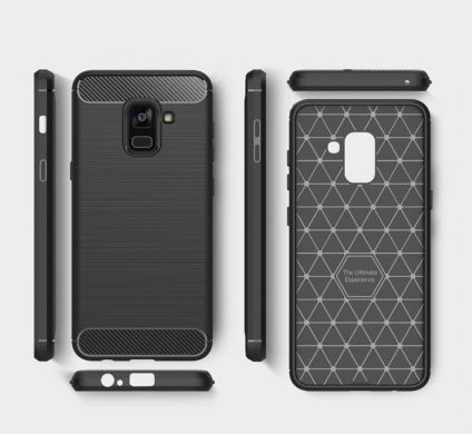 Защитный чехол UniCase Carbon для Samsung Galaxy A8+ 2018 (A730) - Red