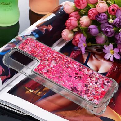 Силиконовый (TPU) чехол Deexe Liquid Glitter для Samsung Galaxy A02s (A025) - Rose