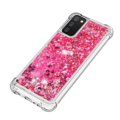 Силиконовый (TPU) чехол Deexe Liquid Glitter для Samsung Galaxy A02s (A025) - Rose