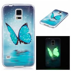 Силиконовый (TPU) чехол Deexe LumiCase для Samsung Galaxy S5 (G900) - Blue Butterfly