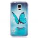 Силиконовый (TPU) чехол Deexe LumiCase для Samsung Galaxy S5 (G900) - Blue Butterfly. Фото 2 из 7
