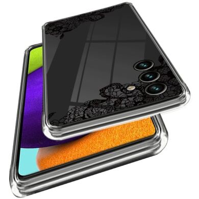Силиконовый (TPU) чехол Deexe Pretty Glossy для Samsung Galaxy M14 (M146) - Lace Flower