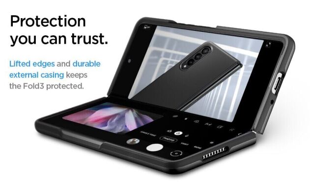 Защитный чехол Spigen (SGP) Thin Fit (FF) для Samsung Galaxy Fold 3 - Black