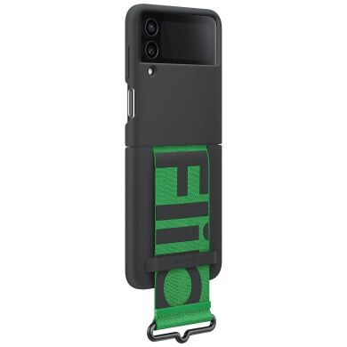 Защитный чехол Silicone Cover with Strap для Samsung Galaxy Flip 4 (EF-GF721TBEGUA) - Black