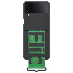 Захисний чохол Silicone Cover with Strap для Samsung Galaxy Flip 4 (EF-GF721TBEGUA) - Black