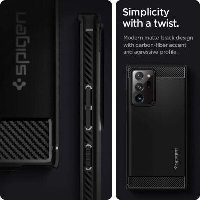Защитный чехол Spigen (SGP) Rugged Armor для Samsung Galaxy Note 20 Ultra (N985) - Matte Black