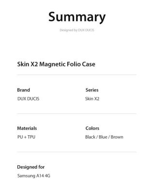 Чехол DUX DUCIS Skin X2 Series для Samsung Galaxy A14 (А145) - Black