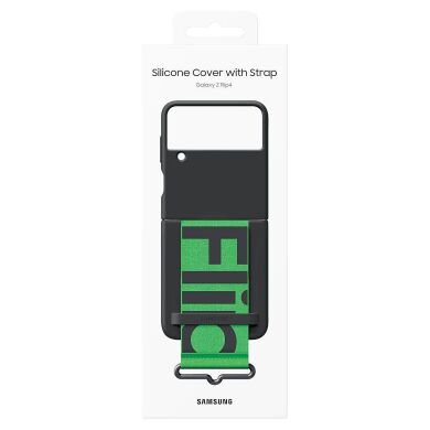 Защитный чехол Silicone Cover with Strap для Samsung Galaxy Flip 4 (EF-GF721TBEGUA) - Black