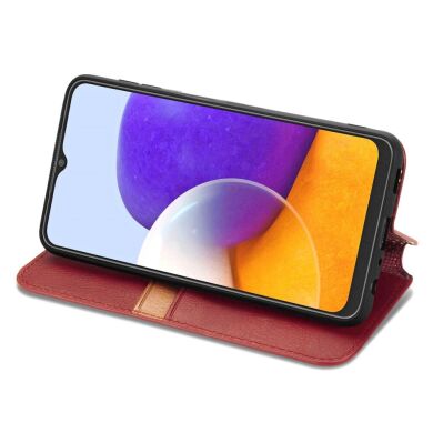 Чехол Deexe Rhombus Wallet для Samsung Galaxy A22 (A225) / M22 (M225) - Red