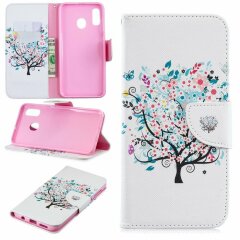 Чехол-книжка Deexe Color Wallet для Samsung Galaxy A30 (A305) / A20 (A205) - Flowered Tree