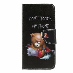 Чехол-книжка Deexe Color Wallet для Samsung Galaxy A50 (A505) / A30s (A307) / A50s (A507) - Brown Bear and Warning Words
