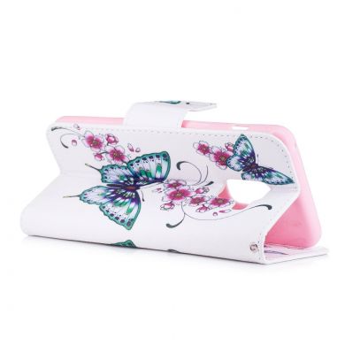 Чехол-книжка Deexe Color Wallet для Samsung Galaxy A8 2018 (A530) - Butterfly in Flowers B