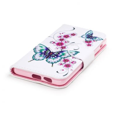 Чехол-книжка Deexe Color Wallet для Samsung Galaxy A8 2018 (A530) - Butterfly in Flowers B