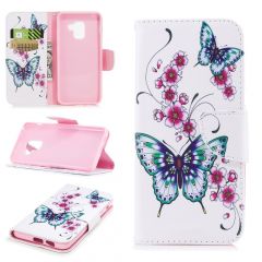 Чохол-книжка Deexe Color Wallet для Samsung Galaxy A8 2018 (A530) - Butterfly in Flowers B