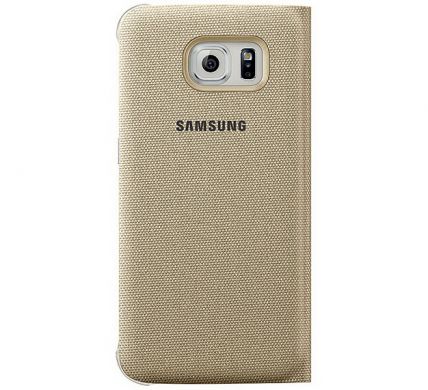 Чехол Flip Wallet Textil для Samsung S6 EDGE (G925) EF-WG925BBEGRU - Gold
