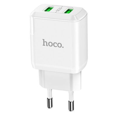 Сетевое зарядное устройство Hoco N6 Charmer (2USB, QC3.0, 3A) - White