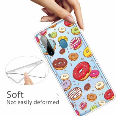 Силиконовый (TPU) чехол Deexe Pretty Glossy для Samsung Galaxy A21 (A215) - Doughnut