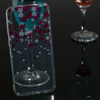 Силиконовый (TPU) чехол Deexe Pretty Glossy для Samsung Galaxy A50 (A505) - Hearts and Flowers