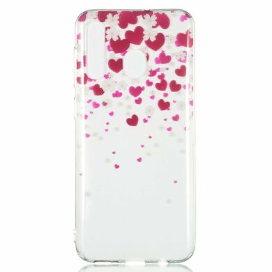 Силиконовый (TPU) чехол Deexe Pretty Glossy для Samsung Galaxy A50 (A505) - Hearts and Flowers