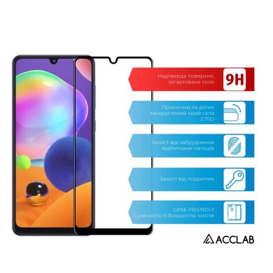 Защитное стекло ACCLAB Full Glue для Samsung Galaxy A31 (A315) - Black