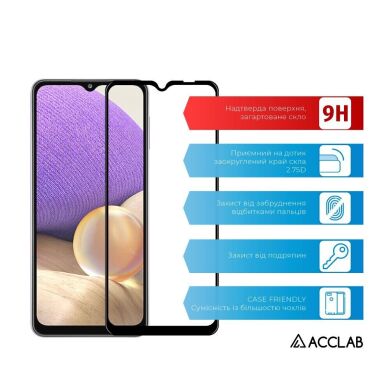 Защитное стекло ACCLAB Full Glue для Samsung Galaxy A32 - Black