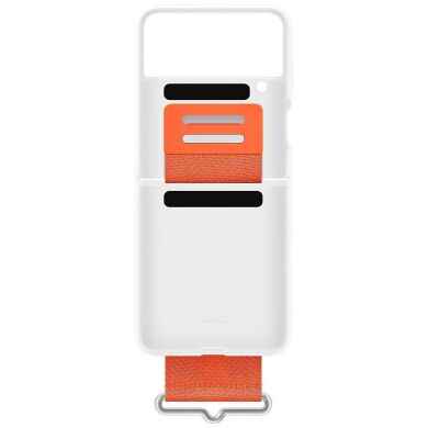 Защитный чехол Silicone Cover with Strap для Samsung Galaxy Flip 4 (EF-GF721TWEGUA) - White