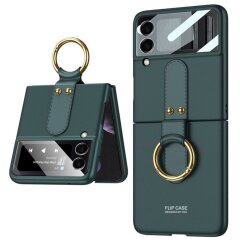 Захисний чохол GKK Ring Holder для Samsung Galaxy Flip 4 - Blackish Green